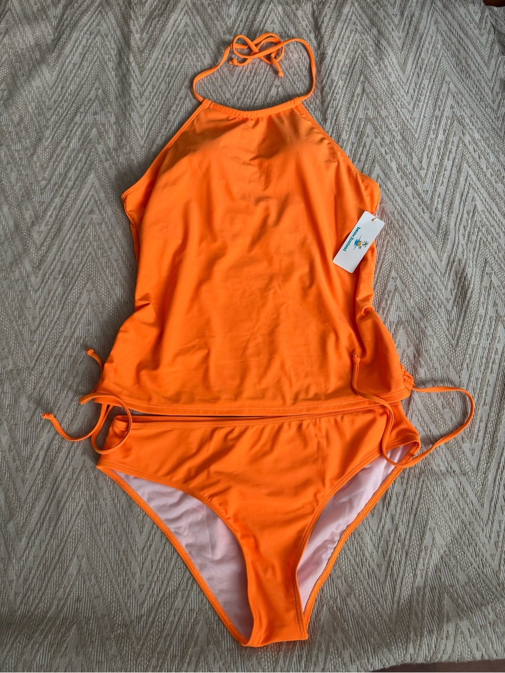Women’s Orange Halter 2 pieces Swimsuit